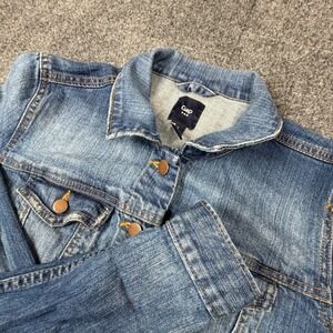 VTG Y2K Gap 1969 Denim Jacket Womens Size Small Wash Blue Trucker Jean Coat